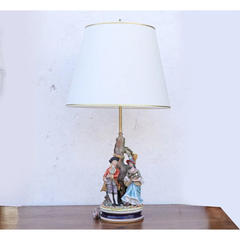 Lampara Velador Porcelana Alto - Antig La Rueda _ L R
