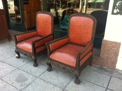 Antiguo Par De Sillones Tallados Living en internet