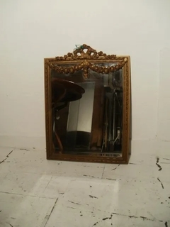 Antiguo Espejo Frances Dorado Marco De Madera Tallada - comprar online