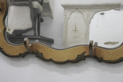 Antiguo Espejo Perchero De Pared Francés Provenzal Marco - La Rueda
