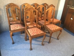 Antiguo Conjunto 10 Sillas Chippendale Madera De Roble - comprar online