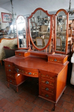 Antigua Comoda Toilette Espejo Vanitory Marqueterie Tocador - comprar online
