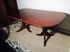 Antigua Mesa De Comedor Doble Bocha Con Tabla De Alargue - comprar online