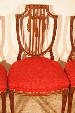 Antiguo Juego De 3 Sillas Madera Tallada Conjunto - La Rueda