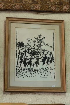 Cuadro Con Marco De Madera Con Ilustración Copia De Picasso
