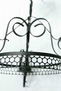 Antigua Araña De Hierro Negra 3 Luces Impecable!! en internet