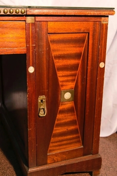 Antiguo Escritorio De Madera Con Bronce Y Vidrio !! Sano!! - tienda online