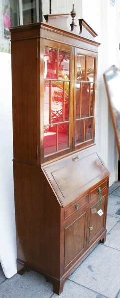 Antiguo Cristalero Vitrina Nogal Secr - La Rueda
