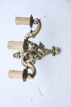 Aplique Bronce 3 Luces Simil Vel - La Rueda