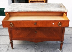 Antigua Cómoda Madera Mármol Cajonera - La Rueda
