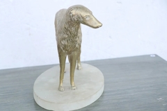 Figura Perro Bronce Adorno Mármol - tienda online