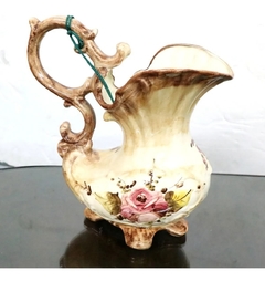 Antigua Jarra Jarron Ceramica Flores - La Rueda