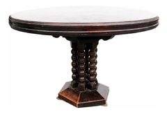 Antigua Mesa Comedor Redonda Madera