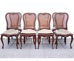 8 Sillas Madera Esterilla Conjunto