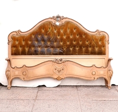 Cama Francesa Madera Tallada Patinada