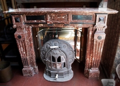 Antiguo Hogar Chimenea Mármol Bordó