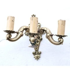 Aplique Bronce 3 Luces Simil Vel