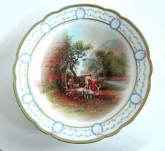 Fuente Porcelana Pintada Renacimiento Vajilla