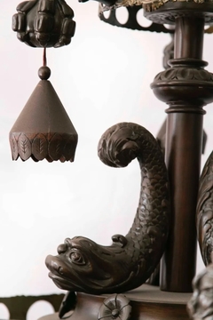 Antigua Araña De Madera Con Bronce! Sana - tienda online