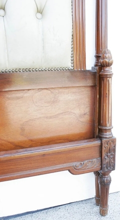 Antigua Cama 2 Plazas Tapizada Madera - tienda online