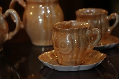 Café Naranja Retro Cerámica Vajilla en internet