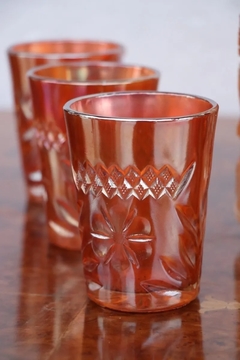 Imagen de Jarra 6 Vasos Naranja Flores