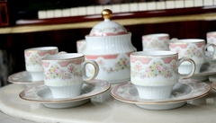 Juego Set Café Tazas Porcelana Flores - tienda online