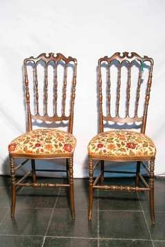 Antiguo Par De Sillas Conjunto De Estilo