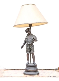 Figura Lámpara Bronce Moulin Velador
