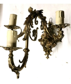 Par De Apliques Bronce Símil Vela Aplique - tienda online