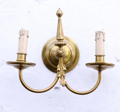 Aplique Dorado 2 Luces Símil Vela
