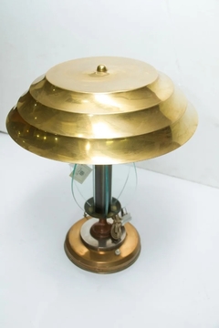 Antiguo Velador Lampara De Bronce 2 Luces