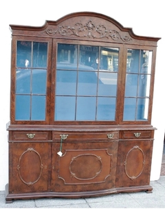 Antiguo Cristalero Madera Vit Inglesa