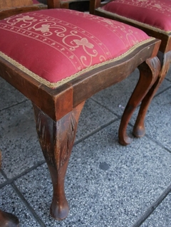 Antiguas 8 Sillas Reina Ana Madera Conjunto - comprar online