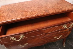 Cómoda Cajonera Francesa Época Madera Mármol - La Rueda