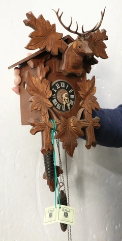 Reloj Cucu Pared Madera Tallada Ciervo en internet