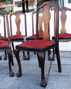 Antiguo Juego 6 Sillas Madera Chippen - La Rueda