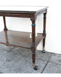 Antigua Mesa Carrobar Ruedas Madera V - tienda online