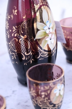 Licorera Cristal Dorada Violeta - comprar online