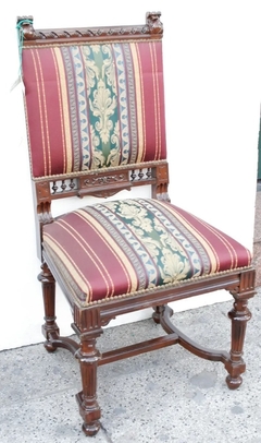 Imagen de Antigua Silla Inglesa Madera Tapizada