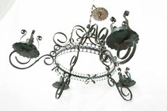 Antigua Araña De Hierro Negra, 4 Luces. Estilo Español. !! en internet