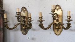 Par Apliques Bronce 3 Luces Aplique