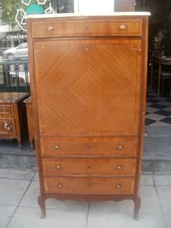 Antigua Comoda Chiffonier Con Marmol Madera Secreter