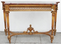 Antigua Consola Marmol Madera Dorada