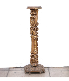 Pedestal Tallado Madera Columna