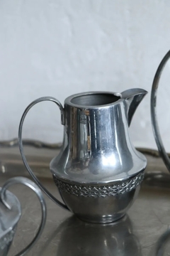 Tetera Set Té Café Plateado Bandeja Vajilla - tienda online