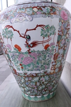 Imagen de Jarrón Oriental Porcelana Flores