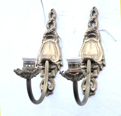 Par Apliques Pared Dorados Bronce