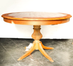b Mesa Comedor Redonda Epoca Madera Marqueteri