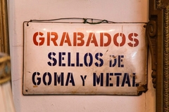 Cartel De Grabados Sellos De Goma Y Metal Cuadro